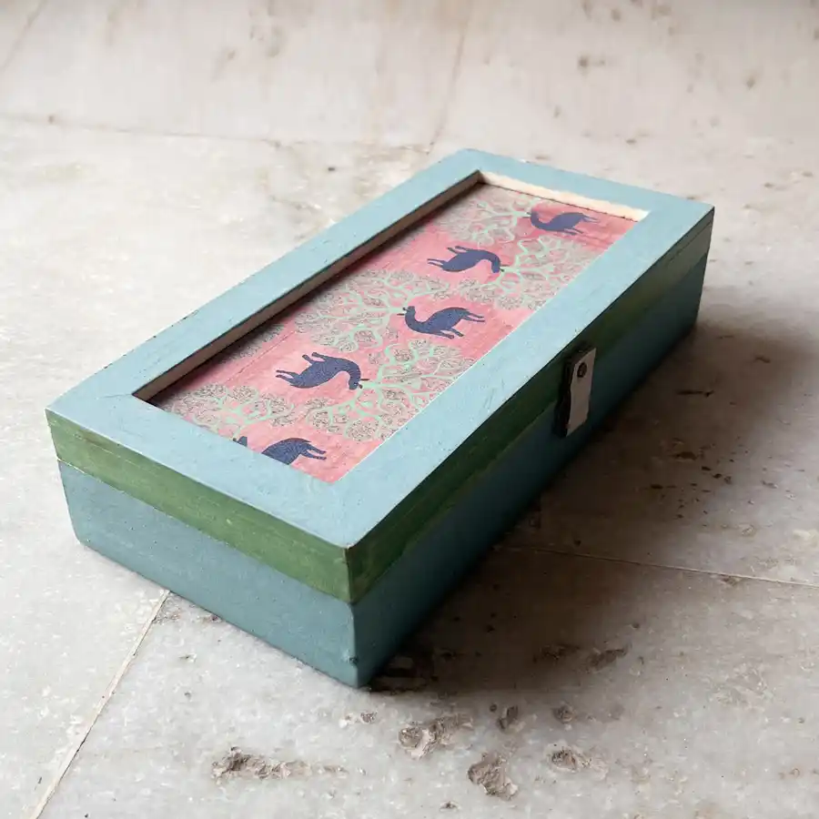 gond deer | upcycled box | Upcycld Art Gond Deer Upcycled Box 02