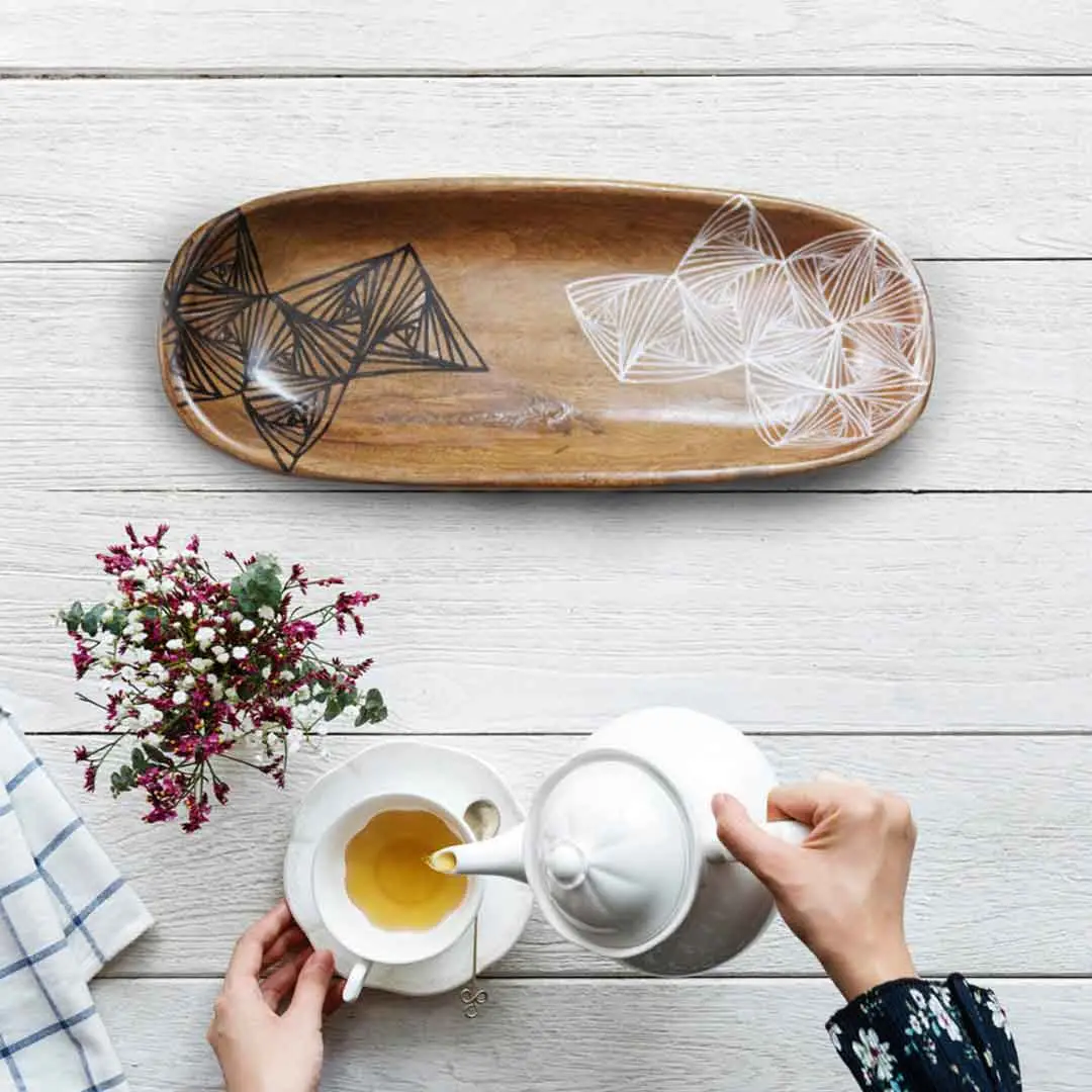 Zentangle | upcycled tray | Upcycld Art Upcycld Art Wooden Tray Zentangle Art 02