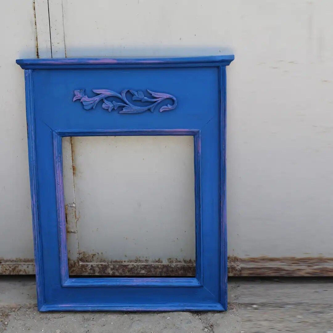 Blue Frame | upcycled wall decor | Upcycld Art Upcycld Art Blue Frame 01